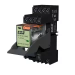 Przekaźnik interfejsowy 4P, zasilanie 230 V DC, 5A, 1S z gniazdem GN-4P + obejma wyrzutnikowa K-GN-4P + moduł przeciwprzepięciowy LED GN-LV-230