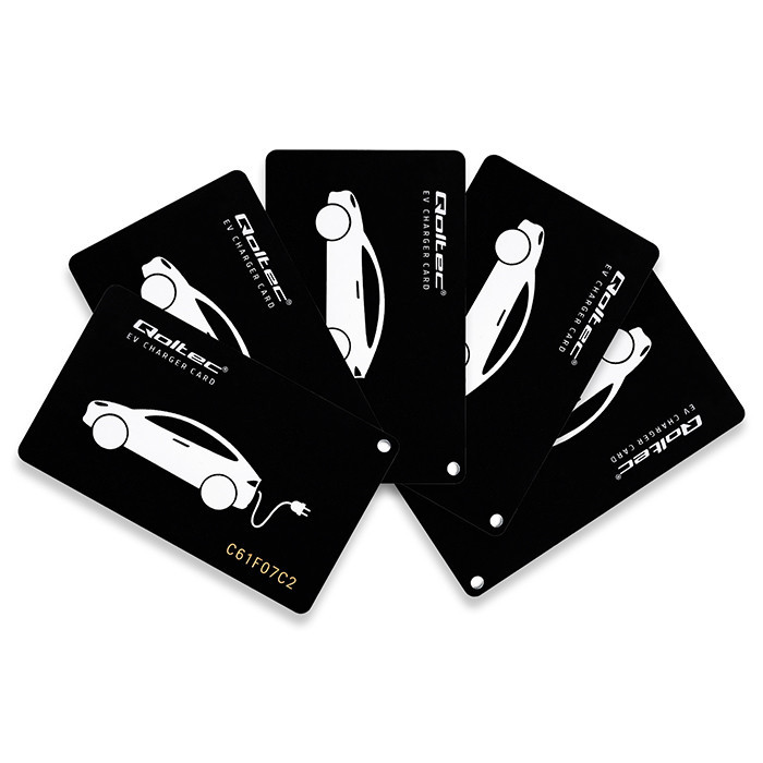 Qoltec Karty zbliżeniowe do stacji ładowania EV | 5szt. | Hotel, parking