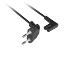 KABEL ZASILAJĄCY EURO (RADIOWY) CEE 7/16->IEC 320 C7 1.8M KĄTOWY VDE CZARNY LANBERG
