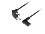 KABEL ZASILAJĄCY EURO (RADIOWY) CEE 7/16->IEC 320 C7 1.8M KĄTOWY VDE CZARNY LANBERG