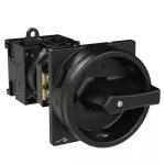 T0-2-1/V/SVB-SW Rozłącznik główny, 3 bieg., 20 A, funkcja awaryjnego zatrzymania , 90 °, blok. na kłódkę w pozycji Wył., montaż rozłączny, pokrętło czarne z blokadą na kłódkę