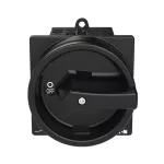 T0-2-1/V/SVB-SW Rozłącznik główny, 3 bieg., 20 A, funkcja awaryjnego zatrzymania , 90 °, blok. na kłódkę w pozycji Wył., montaż rozłączny, pokrętło czarne z blokadą na kłódkę