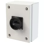 P1-32/SE1/SVB-SW/N Rozłącznik ZAŁ-WYŁ, 3 bieg.+N, 32A, w obudowie ze stali, pokrętło pokrętło czarne z blokadą na kłódkę