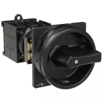 T0-3-15683/V/SVB-SW Rozłącznik główny, 3 bieg. + 2 NO + 1 NC, 20 A, funkcja awaryjnego zatrzymania, 90 °, blok. na kłódkę w pozycji Wył., montaż rozłączny, pokrętło czarne z blokadą na kłódkę