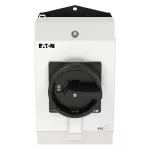 T0-3-15680/I2H/MBS/SVB-SW Rozłącznik główny, 3 bieg.+N+1NO+1NC, 20A, funkcja awaryjnego zatrzymania, blok. na kłódkę w pozycji Wył., 90°, w obudowie ze szkła utwardzanego, z płytą ekranującą MBS, pokrętło czarne z blokadą na kłódkę