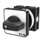 T0-1-15451/E Przełącznik zasilania, Styki: 2, 20 A, tabliczka: HAND-AUTO, 45 °, bez samopowrotu, montaż natablicowy, pokrętło czarne bez możliwości blokady