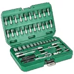 Zestaw kluczy nasadowych 1/4” opakowanie BMC 48 elem. grzechotka 90t STALCO S011100048