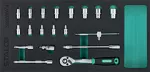 Zestaw kluczy nasadowych 1/4”, 4-14mm, 19elem., CrV wkład EVA STALCO S026390014