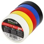 Taśma izolacyjna PVC 0,18mm x 19mm x 18m mix 5 kolorów (5) STALCO PERFECT S042276630