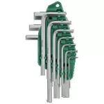 Klucze sześciokątne 1.5-2-2.5-3-4-5-5.5-6-8-10mm imbusy 10elem. CrV STALCO S-46372