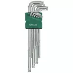 Klucze Torx z otworem t10-15-20-25-27-30-40-45-50 imbusy 9elem. CrV STALCO S-46374