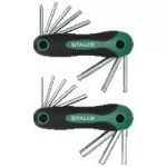 Zestaw kluczy Torx i Hex 8 elem. T9-10-15-20-25-27-30-40, 1.5-2-2.5-3-4-5-6-8mm CrV STALCO S-46378