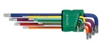 Klucze Torx extra długie z otworem, kolor T10,15,20,25,27,30,40,45,50 S2 STALCO S-46386