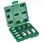 Zestaw nasadek TORX 1/4” E4,5,6,7,8 3/8” E10,11,12 1/2” E14,18,20 11elem. STALCO S011100011