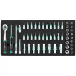 Zestaw kluczy nasadowych 1/4” 53elem. 90t, wkład EVA STALCO S026388808