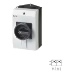 T3-1-102/I2/SVB-SW Przełącznik Zał.-Wył., 2 bieg., 32 A, 90 °, w obudowie IP65, pokrętło czarne z blokadą na kłódkę