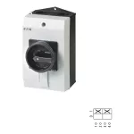 T3-1-102/I2/SVB-SW Przełącznik Zał.-Wył., 2 bieg., 32 A, 90 °, w obudowie IP65, pokrętło czarne z blokadą na kłódkę