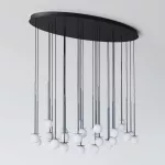 COTTON PANEL HF46 elipsa 1500x750, fi100 wisząca max.30x1,9W, G9, 230V, przewód czarny, szary grafitowy (mat) RAL 7024