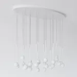 COTTON PANEL HF46 elipsa 1500x750, fi100 wisząca max.30x1,9W, G9, 230V, przewód transparentny, biały sygnałowy (mat struktura) RAL 9003