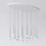 COTTON PANEL HF46 elipsa 1500x750, fi100 wisząca max.30x1,9W, G9, 230V, przewód transparentny, kolor srebra (gładki mat)