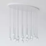 COTTON PANEL HF46 elipsa 1500x750, fi100 wisząca max.30x1,9W, G9, 230V, przewód transparentny, srebrny aluminiowy (mat struktura) RAL 9006