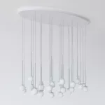 COTTON PANEL HF46 elipsa 1500x750, fi100 wisząca max.30x1,9W, G9, 230V, przewód transparentny, srebrny aluminiowy (mat) RAL 9006