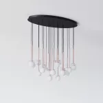 COTTON PANEL RH59 elipsa 1100x600, fi100 wisząca max.22x1,9W, G9, 230V, przewód czarny, kolor miedzi (gładki mat)