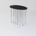 COTTON PANEL RH59 elipsa 1100x600, fi100 wisząca max.22x1,9W, G9, 230V, przewód czarny, kolor srebra (gładki mat)