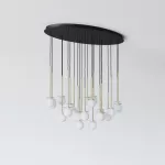 COTTON PANEL RH59 elipsa 1100x600, fi100 wisząca max.22x1,9W, G9, 230V, przewód czarny, kolor złota (gładki mat)