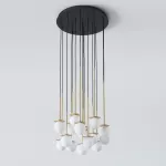 COTTON PANEL HF4, fi100 wisząca max.16x1,9W, G9, 230V, przewód czarny, kolor złota (gładki mat)