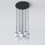 COTTON PANEL HF4, fi100 wisząca max.16x1,9W, G9, 230V, przewód czarny, szary grafitowy (mat) RAL 7024