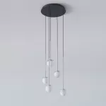 COTTON PANEL RH19, fi100 wisząca max.5x1,9W, G9, 230V, przewód czarny, kolor srebra (gładki mat)