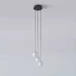 COTTON PANEL RH24, fi100 wisząca max.3x1,9W, G9, 230V, przewód czarny, kolor srebra (gładki mat)