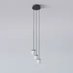 COTTON PANEL RH24, fi100 wisząca max.3x1,9W, G9, 230V, przewód czarny, szary grafitowy (mat) RAL 7024