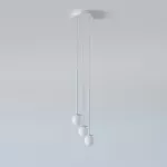 COTTON PANEL RH24, fi100 wisząca max.3x1,9W, G9, 230V, przewód transparentny, srebrny aluminiowy (mat struktura) RAL 9006