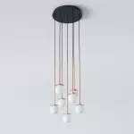 COTTON PANEL RH25, fi100 wisząca max.7x1,9W, G9, 230V, przewód czarny, kolor miedzi (gładki mat)