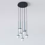 COTTON PANEL RH25, fi100 wisząca max.7x1,9W, G9, 230V, przewód czarny, szary grafitowy (mat struktura) RAL 7024