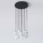 COTTON PANEL HF4, fi100 wisząca LED 16x2,7W/298lm/3000K, 230V, przewód czarny, kolor srebra (gładki mat)