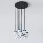 COTTON PANEL HF4, fi100 wisząca LED 16x2,7W/298lm/3000K, 230V, przewód czarny, szary grafitowy (mat struktura) RAL 7024