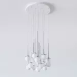 COTTON PANEL HF4, fi100 wisząca LED 16x2,7W/298lm/3000K, 230V, przewód transparentny, kolor srebra (gładki mat)