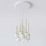 COTTON PANEL HF4, fi100 wisząca LED 16x2,7W/298lm/3000K, 230V, przewód transparentny, kolor złota (gładki mat)