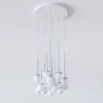 COTTON PANEL HF4, fi100 wisząca LED 16x2,7W/298lm/3000K, 230V, przewód transparentny, srebrny aluminiowy (mat struktura) RAL 9006