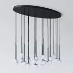 COTTON PANEL HF46 elipsa 1500x750, fi100 wisząca LED 30x2,7W/298lm/3000K, 230V, przewód czarny, czarny (mat) RAL 9017