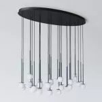 COTTON PANEL HF46 elipsa 1500x750, fi100 wisząca LED 30x2,7W/298lm/3000K, 230V, przewód czarny, czarny głęboki (mat struktura) RAL 9005