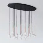 COTTON PANEL HF46 elipsa 1500x750, fi100 wisząca LED 30x2,7W/298lm/3000K, 230V, przewód czarny, kolor miedzi (gładki mat)