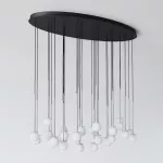 COTTON PANEL HF46 elipsa 1500x750, fi100 wisząca LED 30x2,7W/298lm/3000K, 230V, przewód czarny, kolor srebra (gładki mat)