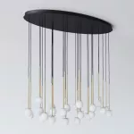 COTTON PANEL HF46 elipsa 1500x750, fi100 wisząca LED 30x2,7W/298lm/3000K, 230V, przewód czarny, kolor złota (gładki mat)