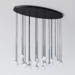 COTTON PANEL HF46 elipsa 1500x750, fi100 wisząca LED 30x2,7W/298lm/3000K, 230V, przewód czarny, szary grafitowy (mat struktura) RAL 7024