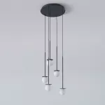 COTTON PANEL RH19, fi100 wisząca LED 5x2,7W/298lm/3000K, 230V, przewód czarny, czarny (mat) RAL 9017