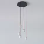 COTTON PANEL RH19, fi100 wisząca LED 5x2,7W/298lm/3000K, 230V, przewód czarny, kolor miedzi (gładki mat)